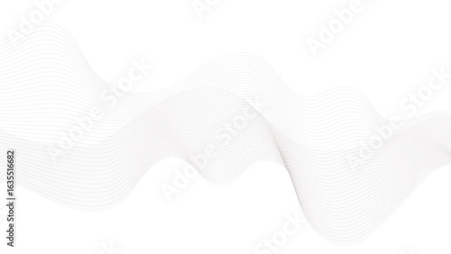 Abstract wave element for design. Digital frequency track equalizer. Wave with lines created using blend tool. Curved wavy line, smooth stripe.