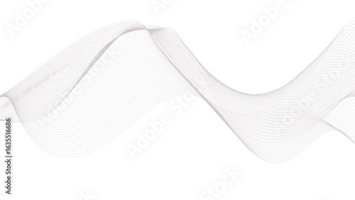 Abstract wave element for design. Digital frequency track equalizer. Wave with lines created using blend tool. Curved wavy line, smooth stripe.