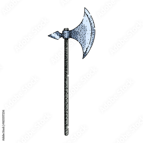 bearded axe medieval sketch hand drawn vector