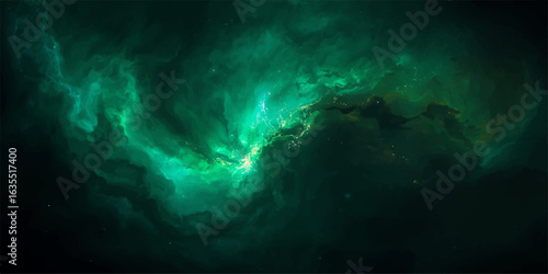 An abstract background with space and a dark cloudscape texture with bright light