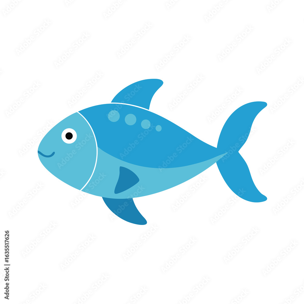 Obraz premium Watercolor fish illustration in clean style with white background for aquatic themed use