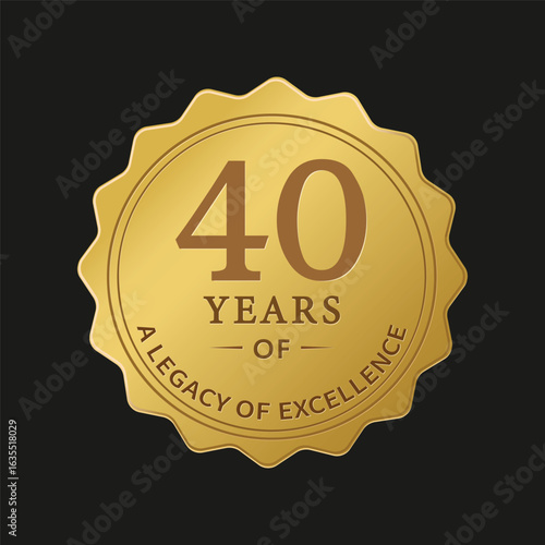 40 Years Anniversary Gold Badge – Legacy of Excellence Emblem 
