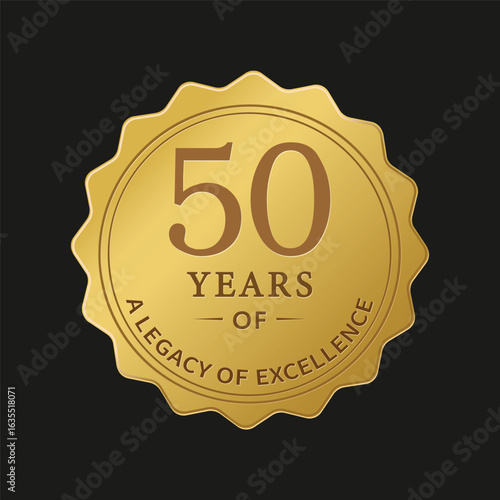 50 Years Anniversary Gold Badge – Legacy of Excellence Emblem