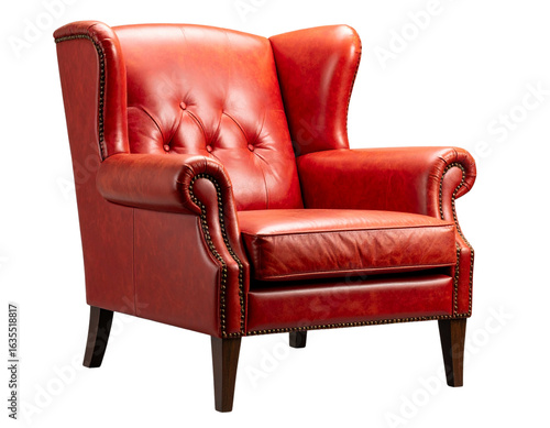 red armchair isolated on white