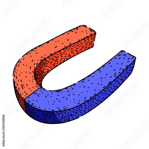 neodymium magnet sketch hand drawn vector