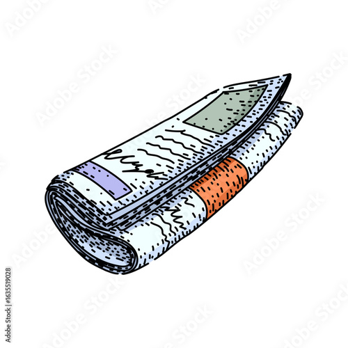articles newspaper sketch hand drawn vector
