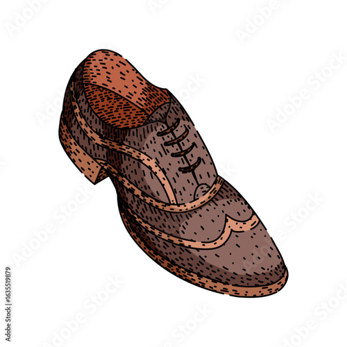 durable shoe leather sketch hand drawn vector