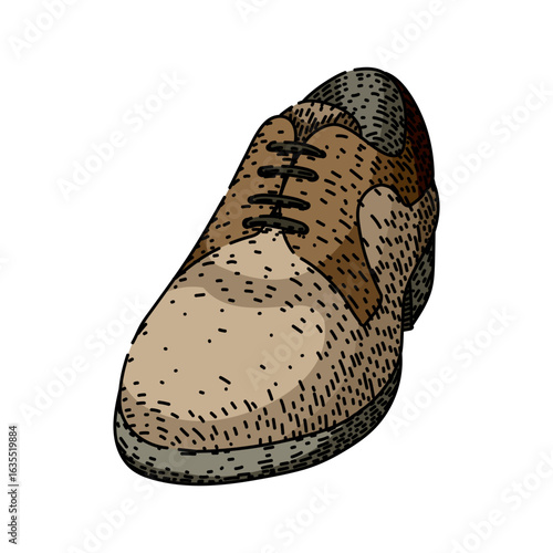 style shoe leather sketch hand drawn vector