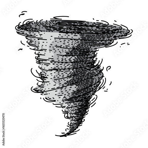 storm tornado sketch hand drawn vector