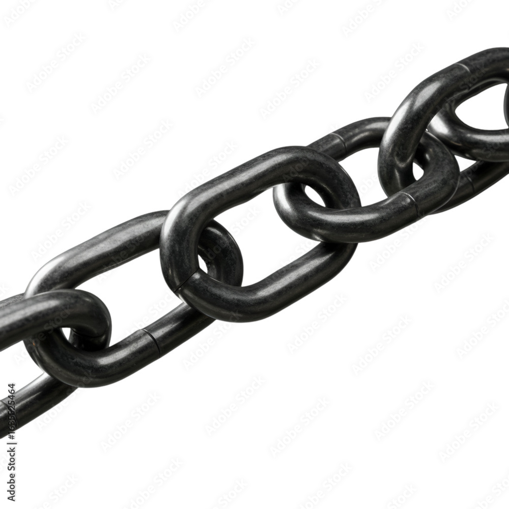 Fototapeta premium Isolated Metallic Chain Illustration on Transparent Background