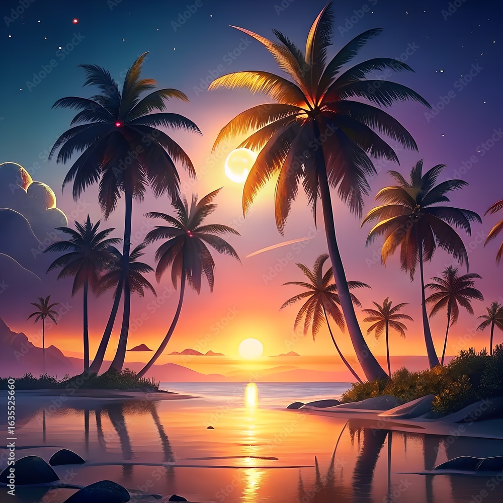 Fototapeta premium sunset over the sea