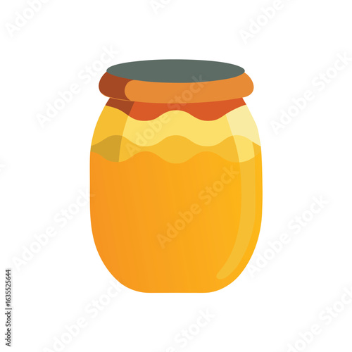 Watercolor honey jar with white background perfect for kitchen natural or organic themes