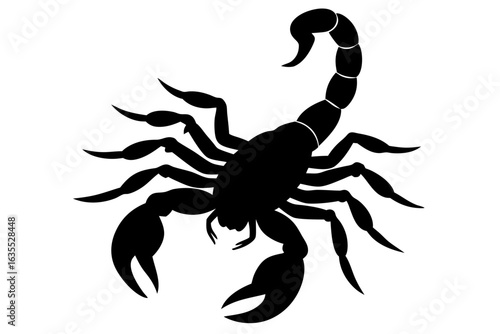 scorpion silhouette vector, scorpion black symbol