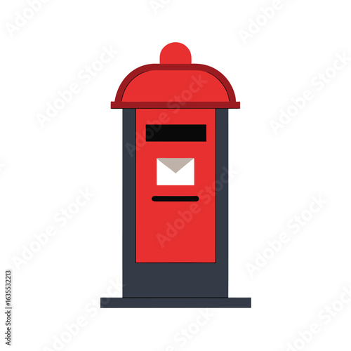 Postbox or mailbox in watercolor with white background for postal service themed graphics
