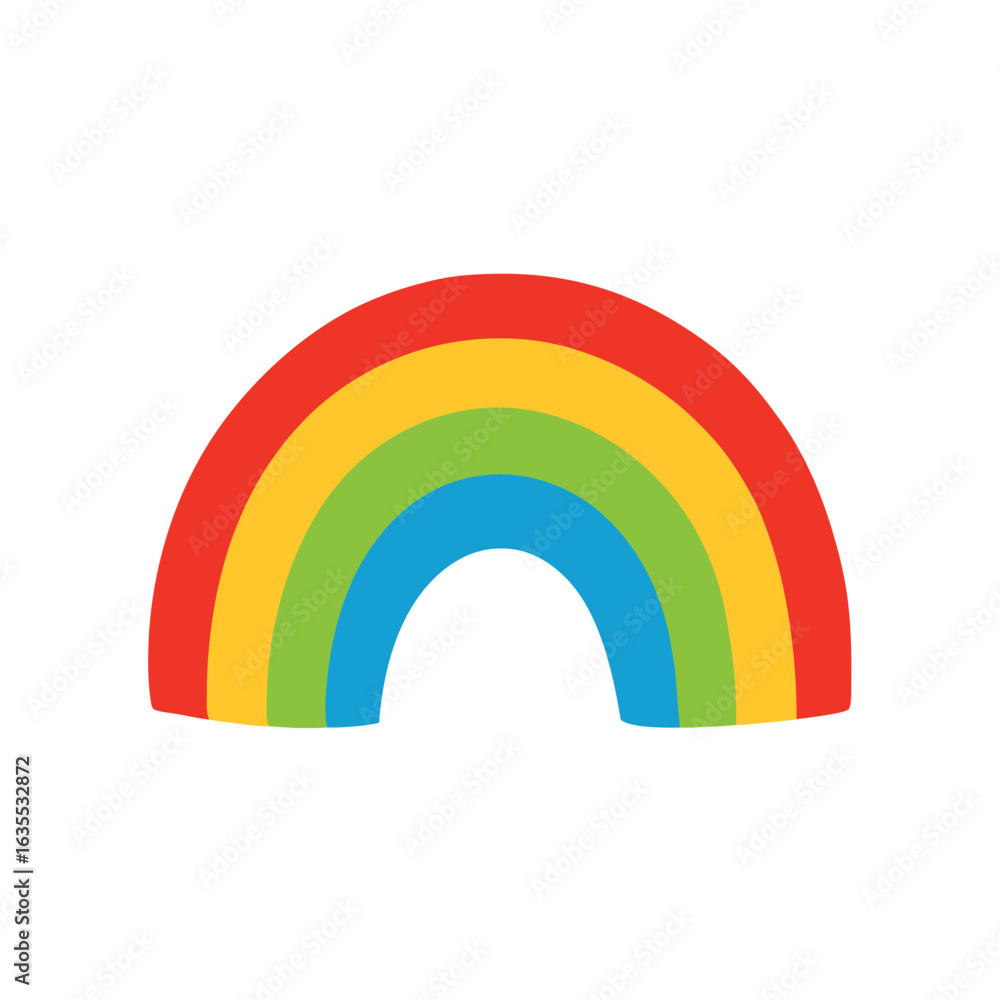 Obraz premium Watercolor minimalist rainbow artwork with white background for positivity and kids themes