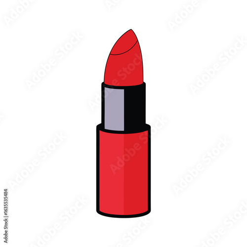 Watercolor lipstick illustration with white background for fashion or makeup related design
