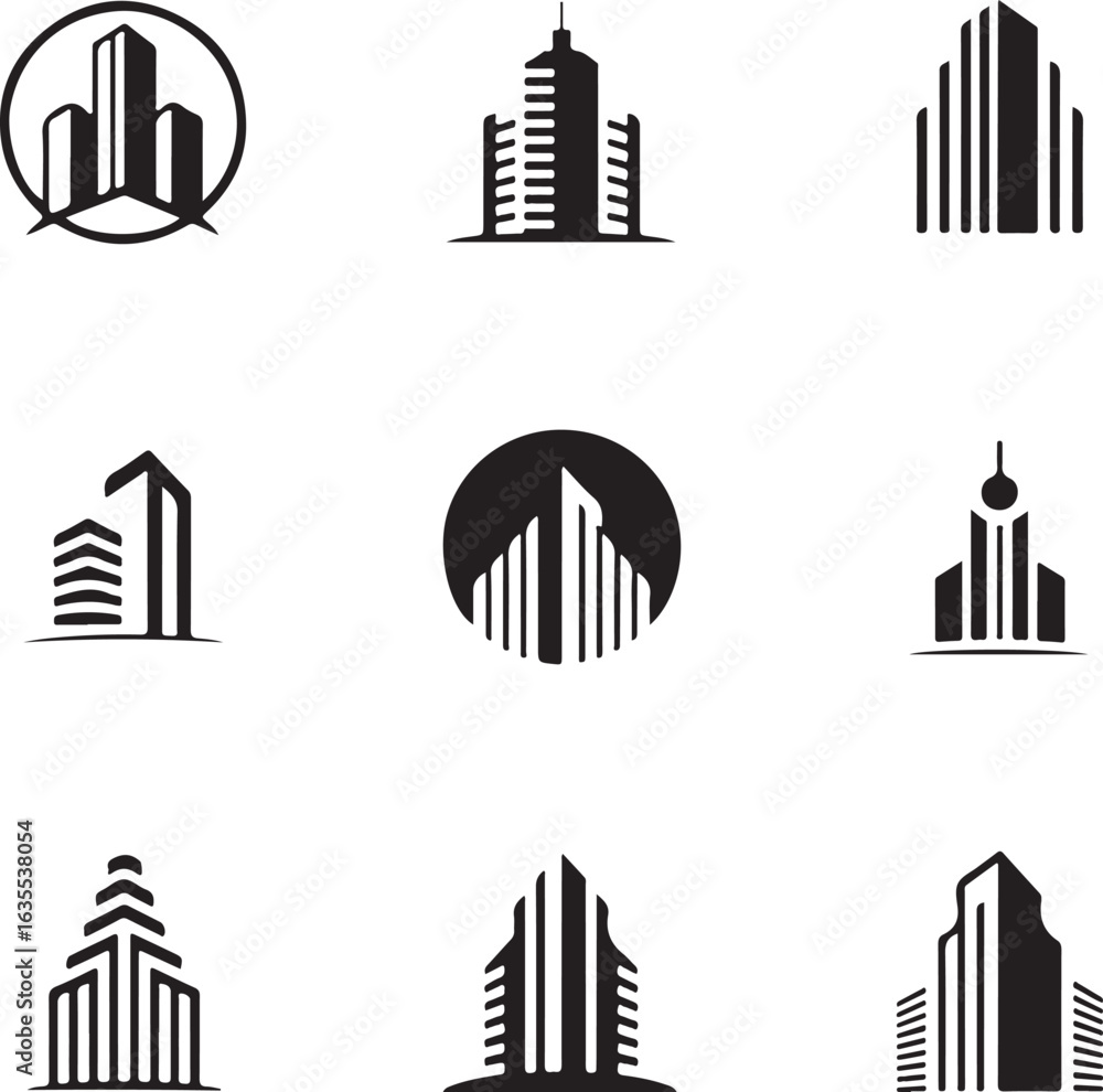 Obraz premium Versatile icon set with geometric and abstract elements