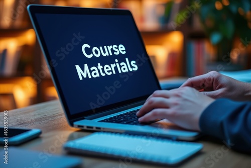 Digital Course Materials and E-Learning, illustrating online education and accessible study resources