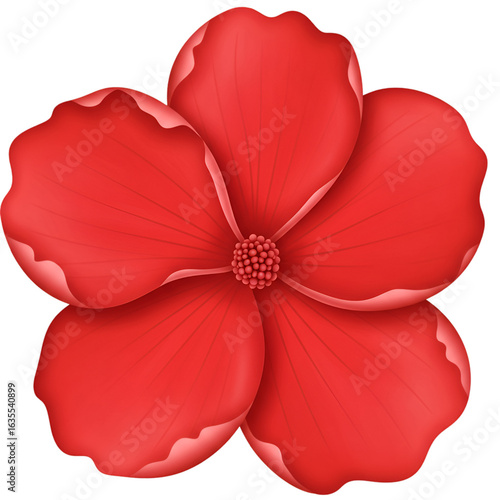 Isolated Red Flower Illustration With Transparent Background