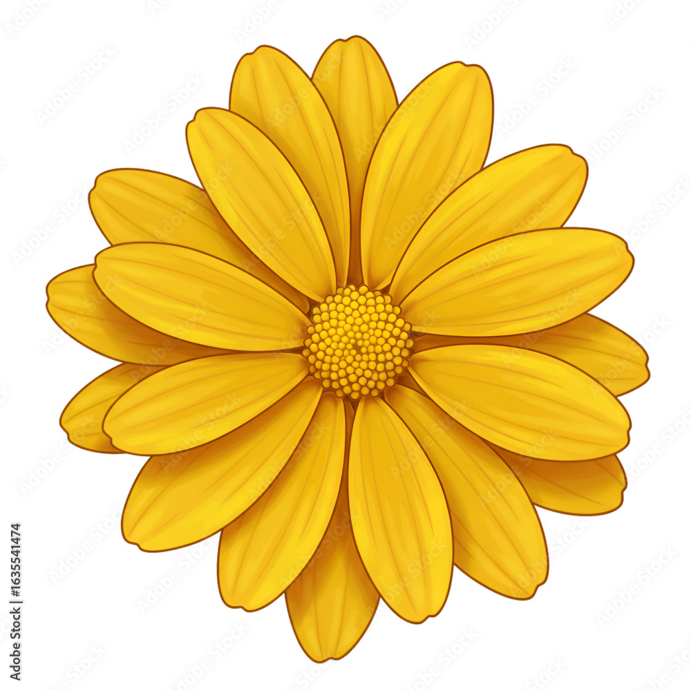 Obraz premium Isolated Yellow Flower Illustration On Black Background