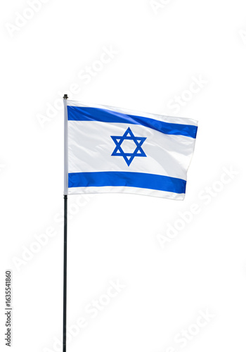 Isolated Realistic Photo Of The Israeli Flag Waving On A Transparent Background