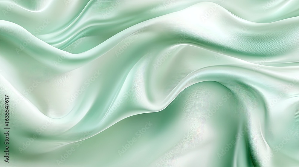 Obraz premium Mint Green Silk Drape Texture. (1)