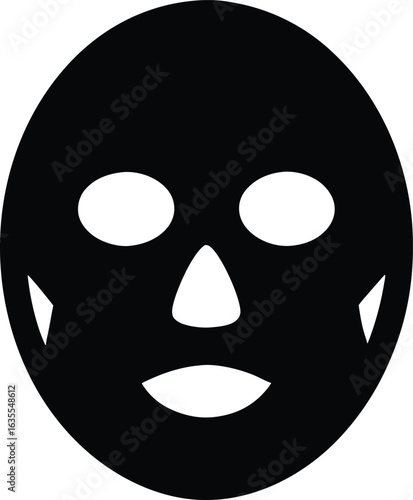 Facial sheet mask vector icon.