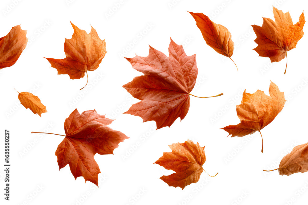 Fototapeta premium Beautiful autumn leaves in vibrant orange colors