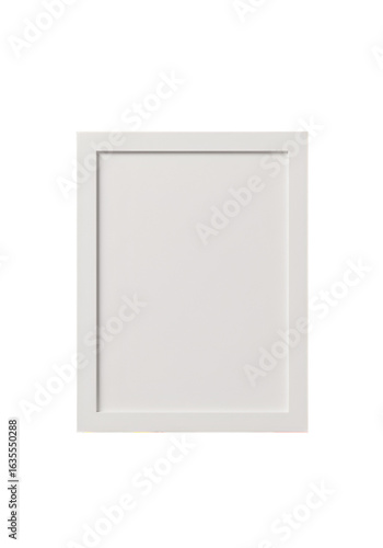 Isolated White Square Frame Illustration Against Black Background
