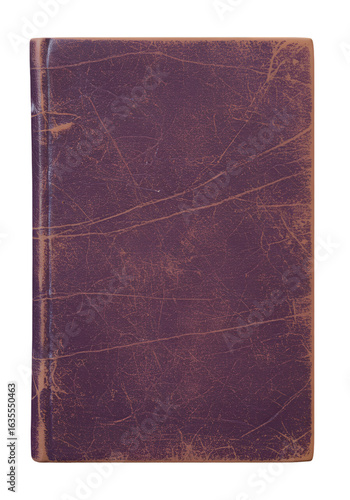 Isolated Vintage Purple Book Cover on Black Background