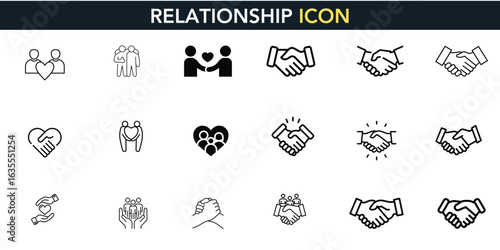 Relationship Icons Business Partnership Handshake Symbol Teamwork Graphics Collaboration Design Networking Concepts Unity Trust Professional Agreement Corporate Connection Vector Art