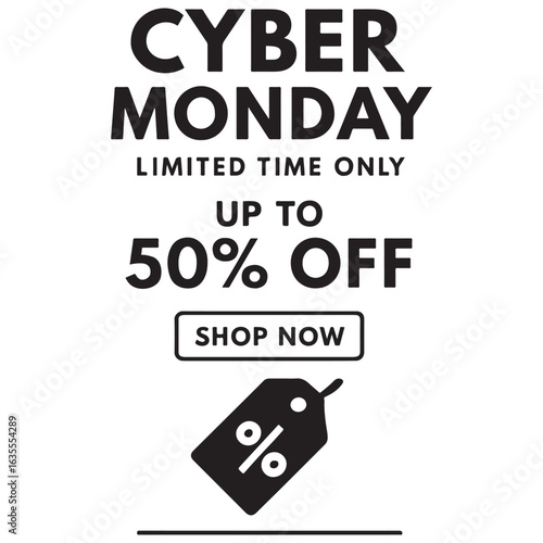 Cyber Monday promotion banner, Poster template vector