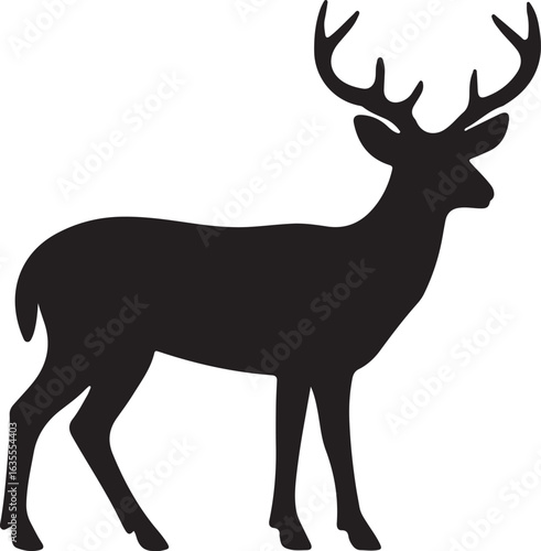 Majestic mule deer silhouette in vector art