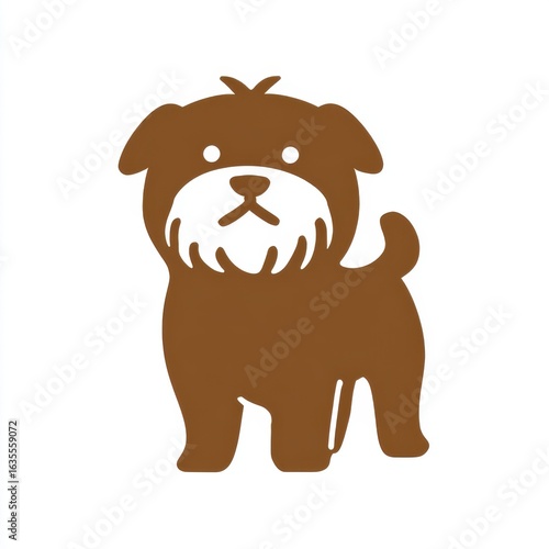 Wallpaper Mural Brown Dog Illustration Simple Minimalist Design Torontodigital.ca