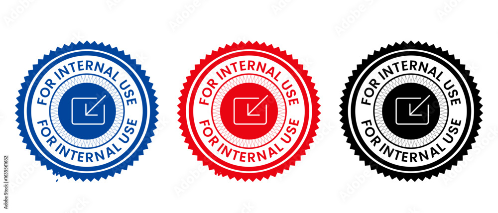 Φωτογραφία For internal use only stamp, round seal watermark vector design