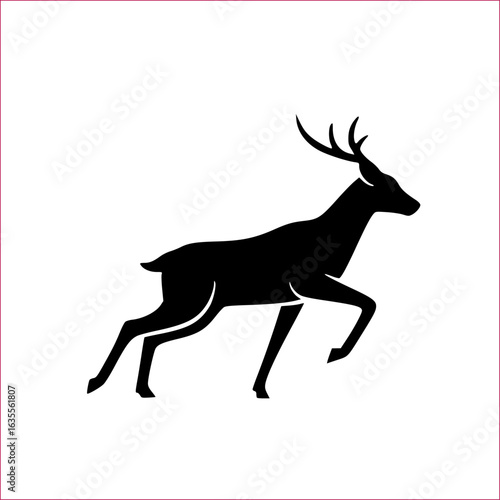 Wallpaper Mural Silhouette of a running deer, stylized graphic design. Torontodigital.ca