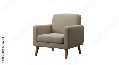Modern Beige Armchair On Isolated Background A 3d Rendered Realistic Photo