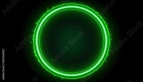 Green glowing circular frame
