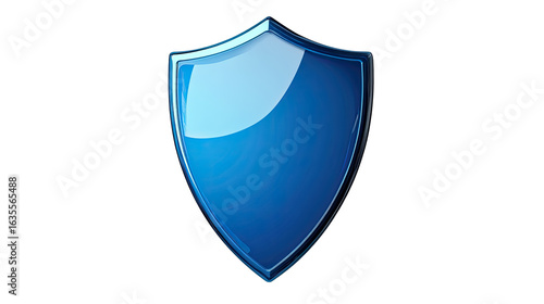 Free Download Glossy blue shield emblem isolated on white background - GFXLoad