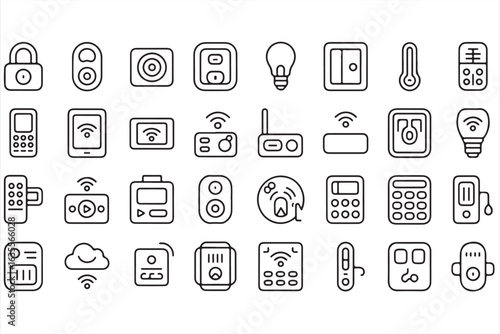 Minimalist Icons Set for IoT Devices and Smart House Controls

