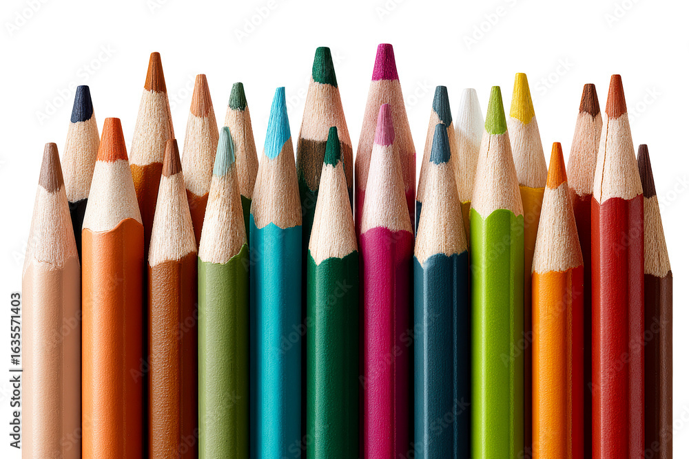 Colorful pencil collection with clear bg Colorful pencil collection with clear bg