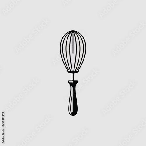 Vintage illustration of a wire whisk on a plain background