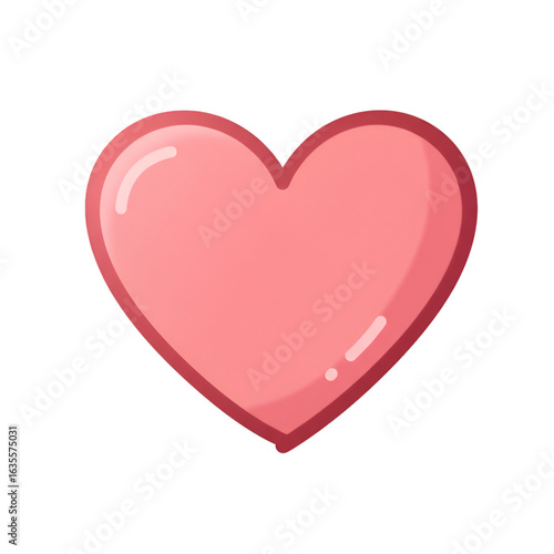 Pink Heart Shape Illustration Isolated on Transparent Background Icon