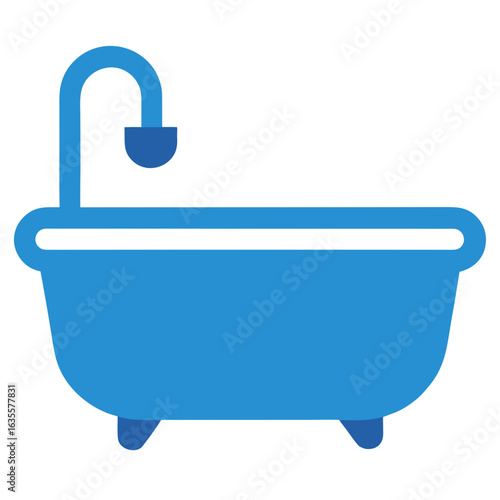 Bath Tube Icon Vector Minimalist Bathroom Design Element for Modern Projects