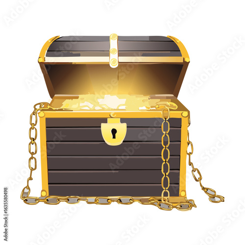 Open Treasure Chest with Light Coming Out