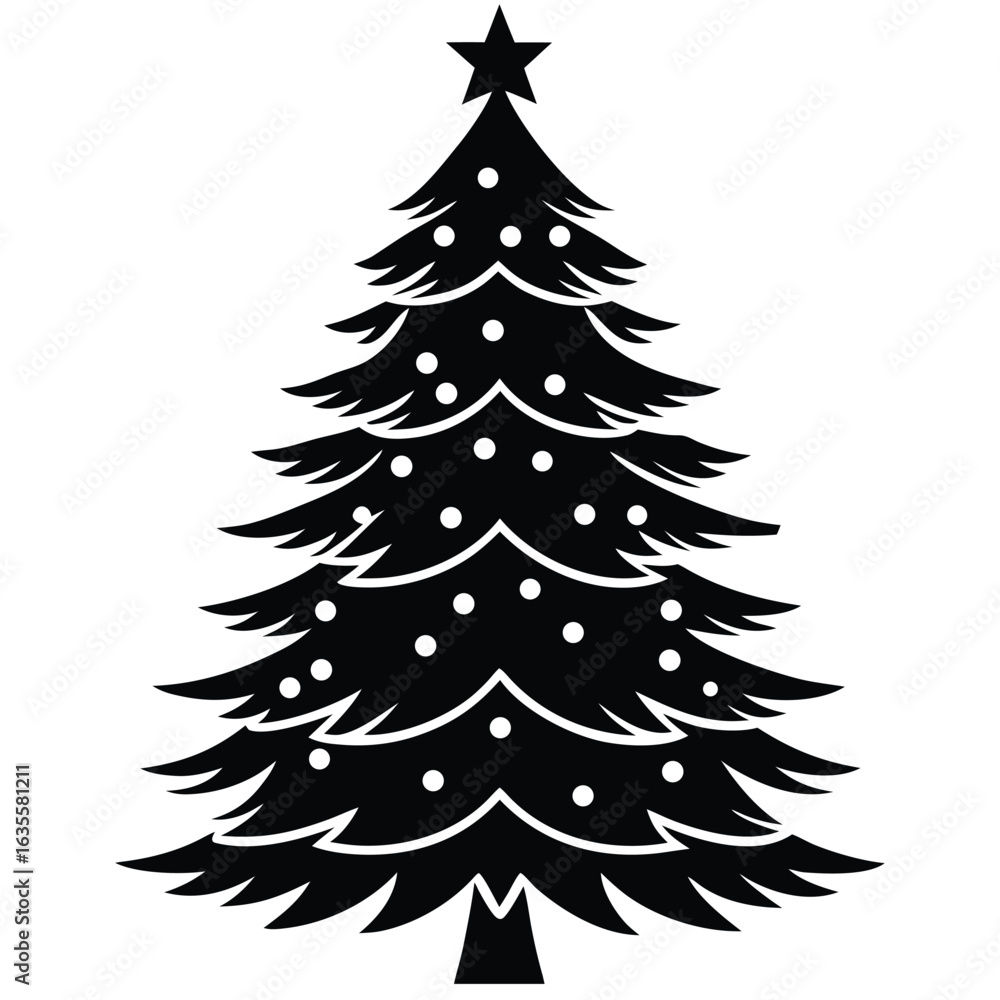 Fototapeta premium Christmas Tree Silhouette