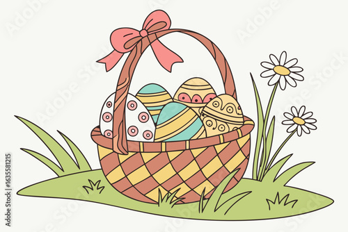 easter eggs in basket
