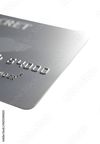 Silver Credit Card Corner Isolated on Black Background Photo