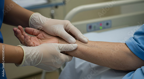 Wallpaper Mural Healthcare Professional Examining Patient's Arm in Hospital Setting Torontodigital.ca