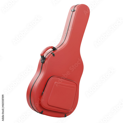 Red Guitar Case on Transparent Background Illustration